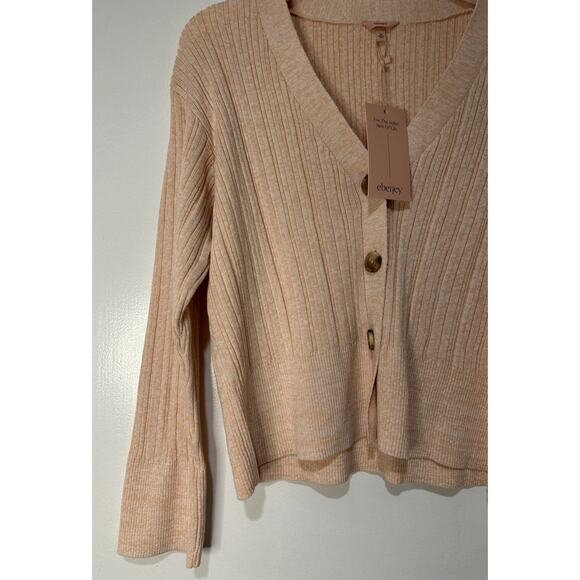 Eberjey Infinite Ribbed Cardigan Sweater Size XS NWT Lightweight Organic Cotton - Picture 5 of 16